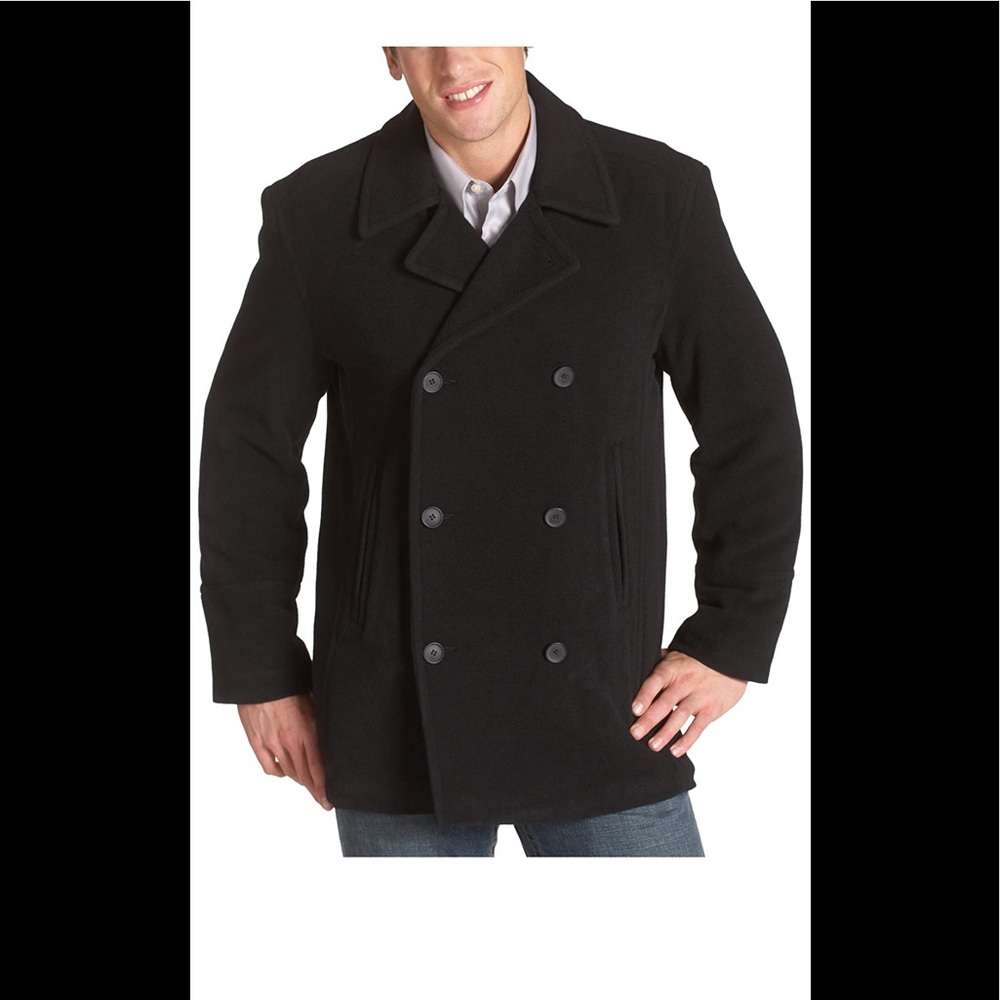 Marc New York Black Double Breasted Peacoat size M
